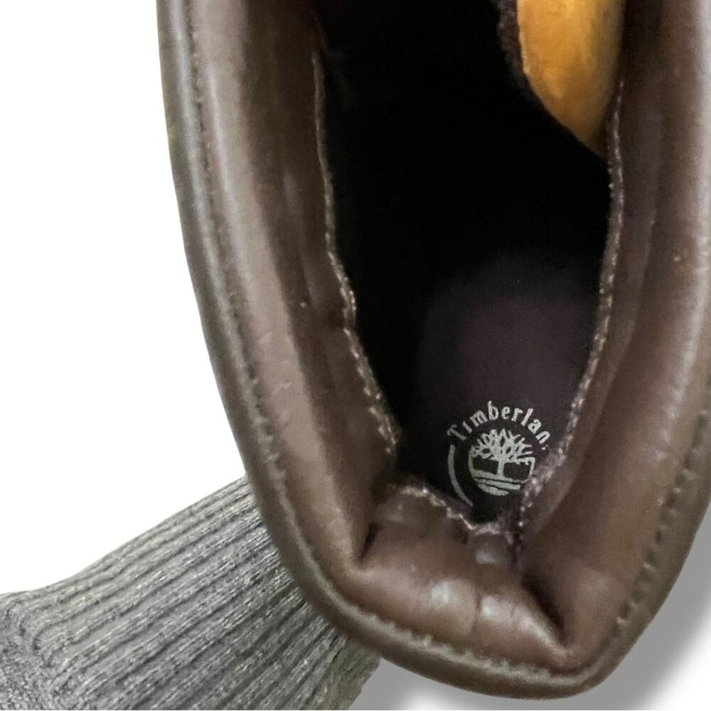 Timberland wheat genuine leather lace up ankle square toe wedge heel boots - Picture 7 of 9